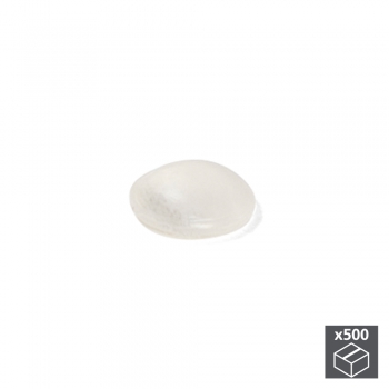 Amortisseurs adhésifs, D. 10 mm, 3 mm, Plastique, Transparent, 500 ut.