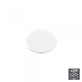 Pastille cache-vis, adhésive, D. 13 mm, Blanc, 200 ut.