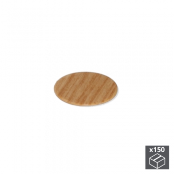 Pastille cache-vis, adhésive, D. 20 mm, Couleur chêne, 150 ut.
