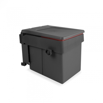 Poubelle de recyclage, 15L, fixation sur porte, ouverture couvercle automatique, Plastique, Gris anthracite