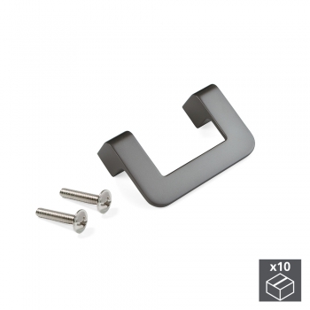 Poignée pour meuble, entraxe 64 mm, Zamak, Couleur titane, 10 ut.