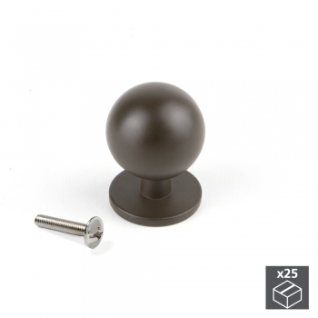 Poignée pour meuble, D. 20 mm, Zamak, Couleur moka, 25 ut.