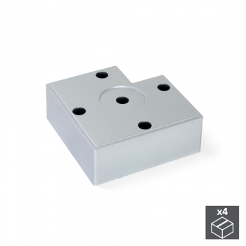 Pied pour meubles, hauteur 30 mm, Plastique, Gris métalisé, 4 pcs.