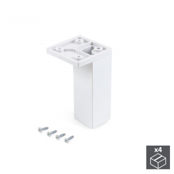 Pied pour meubles, coin, réglable 100 - 110 mm, Plastique, Blanc, 4 u.