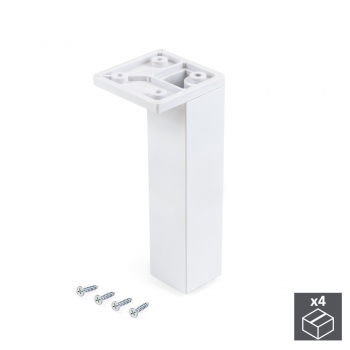 Pied pour meubles, coin, réglable 140 - 150 mm, Plastique, Blanc, 4 u.