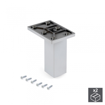 Pied pour meubles, central, réglable 100 - 110 mm, Plastique, Chromé, 2 u.