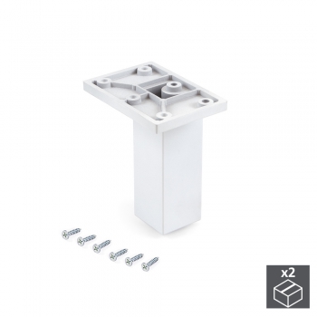Pied pour meubles, central, réglable 100 - 110 mm, Plastique, Blanc, 2 u.