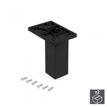 Pied pour meubles, central, réglable 100 - 110 mm, Plastique, Noir, 2 u.