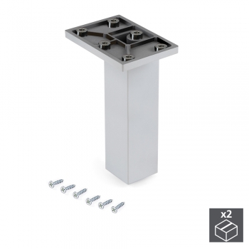Pied pour meubles, central, réglable 140 - 150 mm, Plastique, Chromé, 2 u.