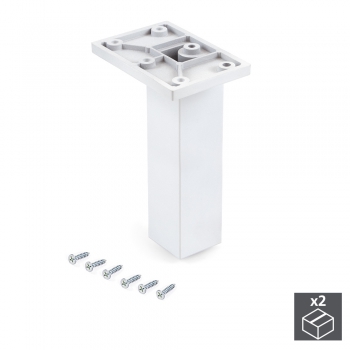 Pied pour meubles, central, réglable 140 - 150 mm, Plastique, Blanc, 2 u.