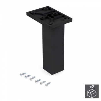 Pied pour meubles, central, réglable 140 - 150 mm, Plastique, Noir, 2 u.