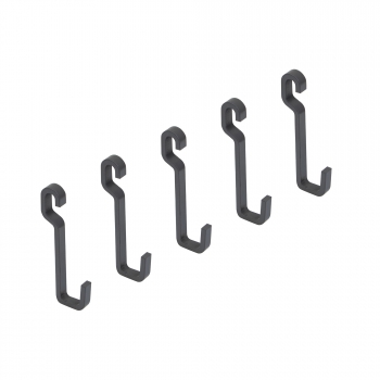 Lot de 5 crochets de suspension de cuisine, acier, gris anthracite.