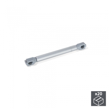 Piston pour portes abattantes, force 6 kg, parcours 100 mm, Gris métallisé, 20 ut.