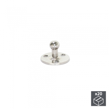 Fixation latérale sans pivot pour portes avec pistons, Acier, Nickelé, 20 ut.