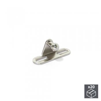 Fixations pour porte en bois ou cadre en aluminium avec pistons, Acier, Nickelé, 20 ut.