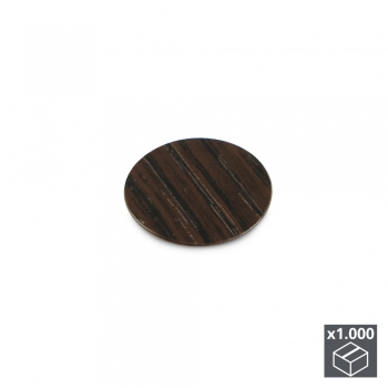 Pastille cache-vis, adhésive, D. 13 mm, Couleur wengué, 1.000 ut.