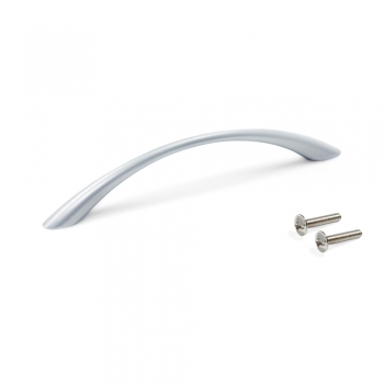 Poignée pour meuble, entraxe 128 mm, Zamak, Gris métallisé, 20 ut.