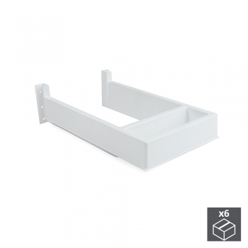 Sous-évier pour tiroir de salle de bain, rectangulaire, Plastique, Blanc, 6 ut.