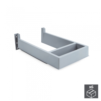 Sous-évier pour tiroir de salle de bain, rectangulaire, Plastique, Gris, 6 ut.
