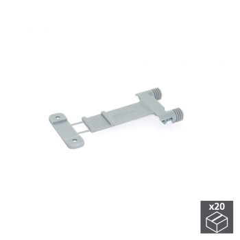 Union pour fixation de la façade du tiroir, Plastique, Gris, 20 ut.