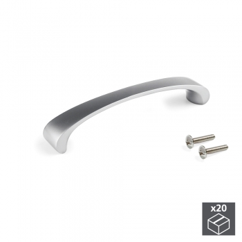 Poignée pour meuble, entraxe 96 mm, Zamak, Nickel satiné, 20 ut.