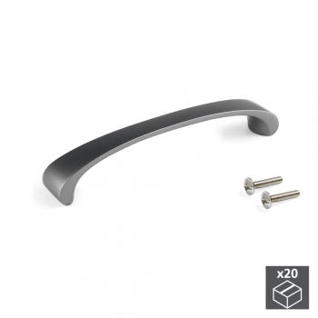 Poignée pour meuble, entraxe 128 mm, Zamak, Couleur titane, 20 ut.