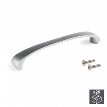 Poignée pour meuble, entraxe 160 mm, Zamak, Nickel satiné, 20 ut.