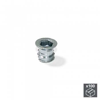 Écrou pour perçages fraisés, filetage métrique M6, Zamak, Zingué, 100 ut.