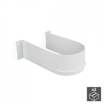 Sous-évier pour tiroir de salle de bain, courbe, Plastique, Blanc, 2 pcs.