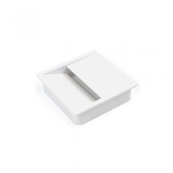 Passe-câbles table, carré, 85 x 85 mm, pour encastrer, Plastique, Blanc