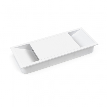 Passe-câbles table, rectangulaire, 152 x 61 mm, pour encastrer, Plastique, Blanc