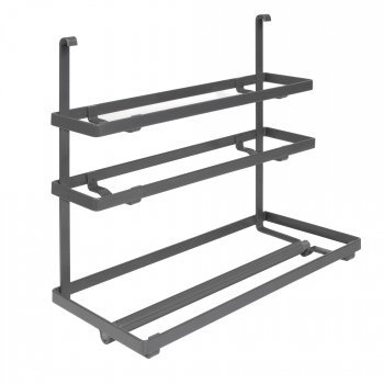 Porte-rouleau de cuisine, à accrocher, acier, gris anthracite.