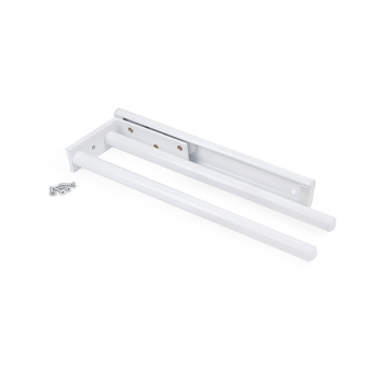 Porte-serviettes extensible, à 2 bras 310 mm, Aluminium, Blanc