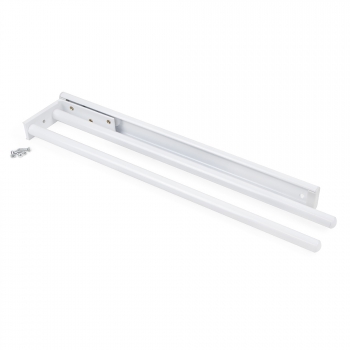 Porte-serviettes extensible, à 2 bras 440 mm, Aluminium, Blanc