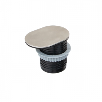 Tour de 1 prise avec 1 port USB, à encastrer, avec couvercle, prise type Schuko, acier et plastique, inox