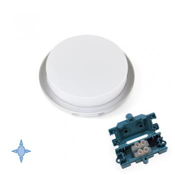 Spot LED, D. 85 mm, semi-encastré, Lumière blanc froid, Plastique, Gris métallisé