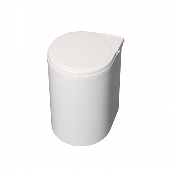 Poubelle de recyclage, 13L, fixation sur porte, ouverture couvercle automatique, Plastique, blanc.