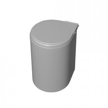 Poubelle de recyclage, 13L, fixation sur porte, ouverture couvercle automatique, Plastique, gris.