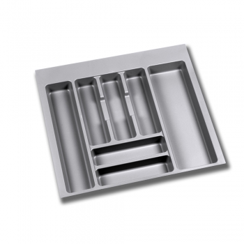 Range-couverts pour tiroir de cuisine, module 600 x 500 mm, épaisseur 16 mm, Plastique, Gris