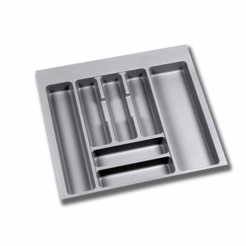 Range-couverts pour tiroir de cuisine, module 600 x 500 mm, épaisseur 18 mm, Plastique, Gris