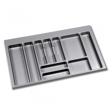 Range-couverts pour tiroir de cuisine, module 900 x 500 mm, épaisseur 18 mm, Plastique, Gris