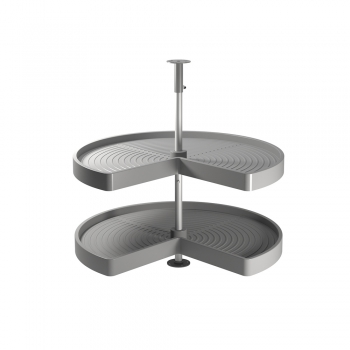 Jeu de plateaux tournants module de cuisine, 270º, module 800 mm, Plastique et aluminium, Gris