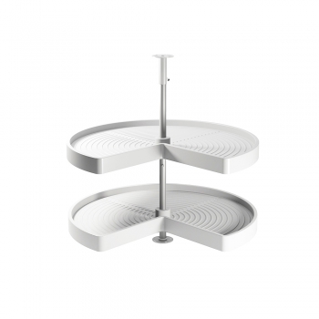 Jeu de plateaux tournants module de cuisine, 270º, module 900 mm, Plastique et aluminium, Blanc