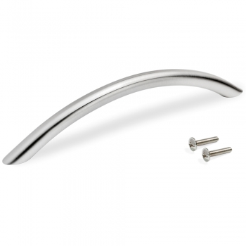 Poignée pour meuble, D. 10 mm, entraxe 224 mm, Acier, Nickel satiné