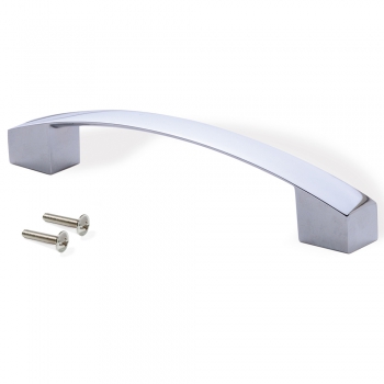 Poignée pour meuble, entraxe 128 mm, Zamak, Chromé