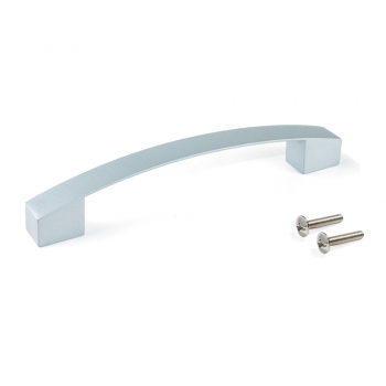 Poignée pour meuble, entraxe 128 mm, Zamak, Gris métallisé