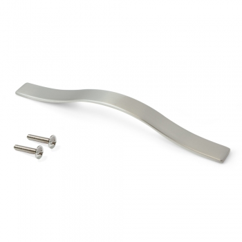 Poignée pour meuble, entraxe 128 mm, Zamak, Nickel satiné