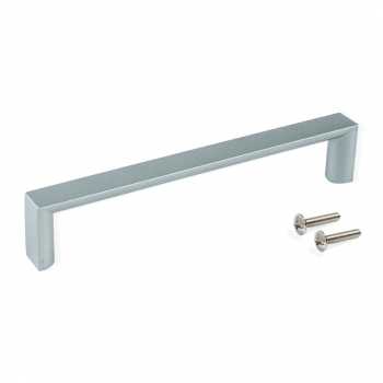Poignée pour meuble, entraxe 128 mm, Zamak, Gris métallisé