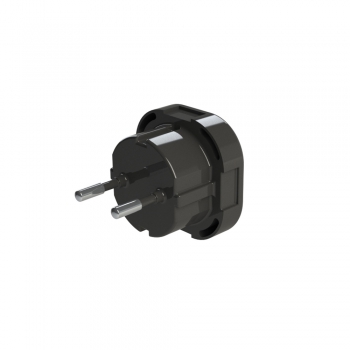 Adaptateur prise UK pour EU, Plastique, Noir