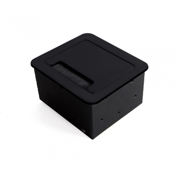 Multi-connecteur de table, 2 USB + 1 HDMI + 1 prise EU, 145 x 130 mm, Acier et aluminium, Noir